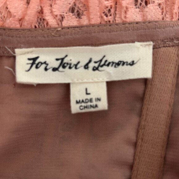 For Love & Lemons Dakota Lace Mini Dress Peach Large Floral Lace Resort Party - Picture 3 of 12